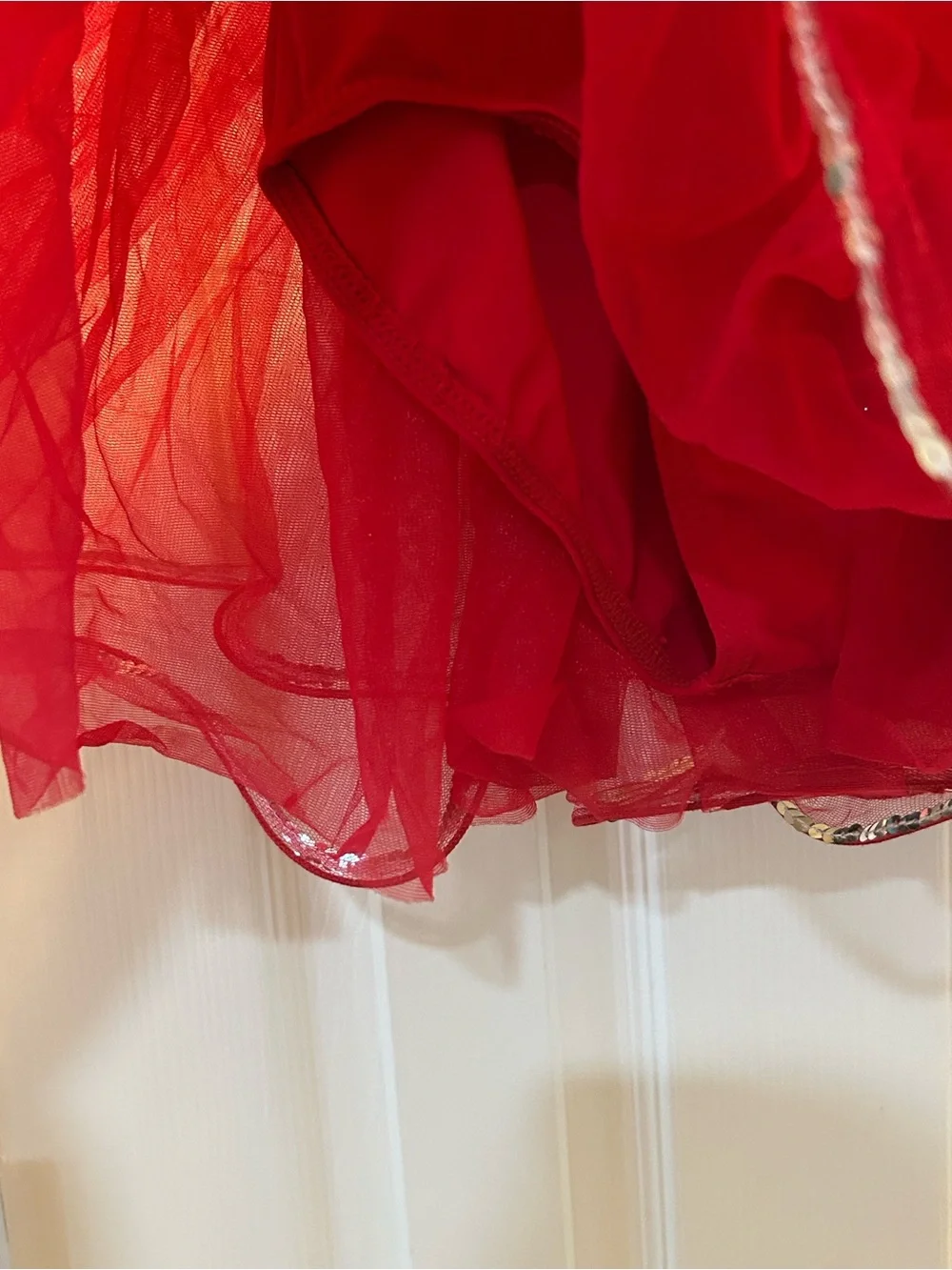 Weissman Red Sequin Tutu Dance Dress